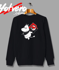 Antifa Moomin Anti Fascist Funny Graphic Sweatshirt