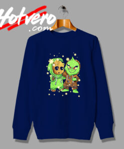 Baby Groot and Grinch Christmas Gift Sweatshirt