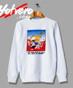 Bart Simpson X Calvin And Hobbes Funny Poster Sweatshirt