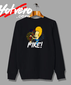 Beavis Fire 4th Of July Artwork Sweatshirt