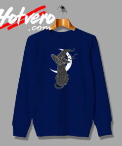 Black Cat Costume Witch Hat Moon Horror sweatshirt