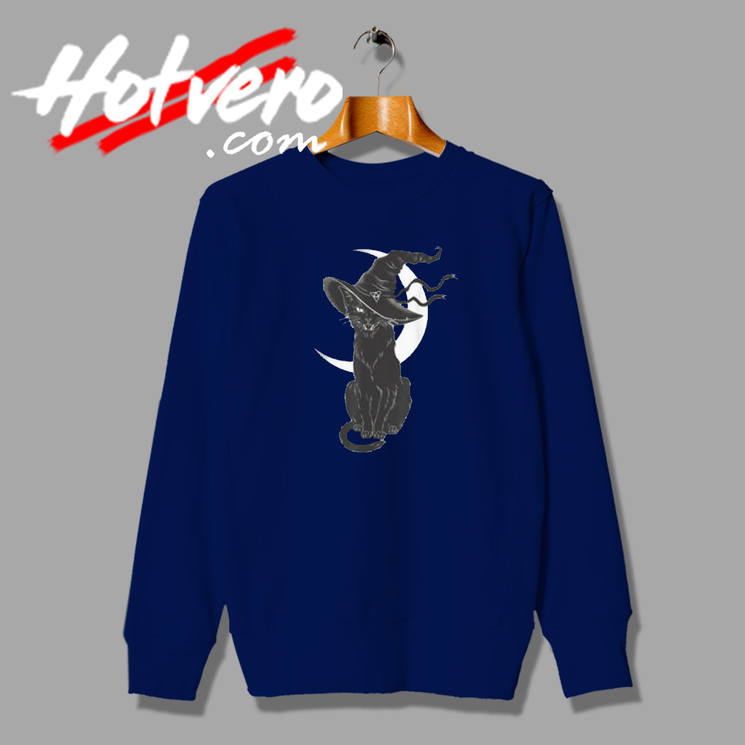 Black Cat Costume Witch Hat Moon Horror sweatshirt