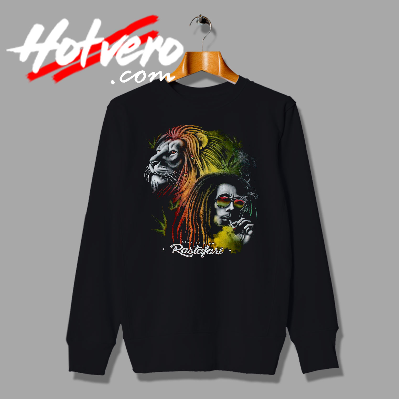 Bob Marley Rastafari Lion of Zion Artwork Sweatshirt