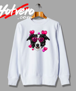 Border Collie Valentines Day Love Graphic Sweatshirt