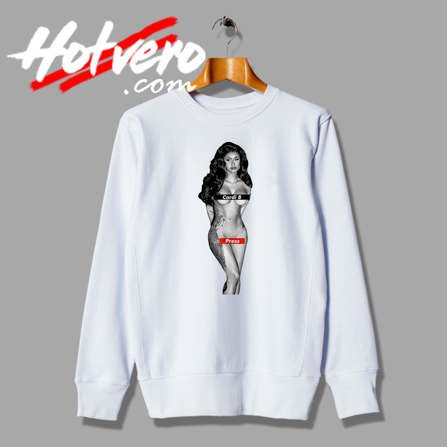 Cardi B Press Text Box Tattoo Sweatshirt
