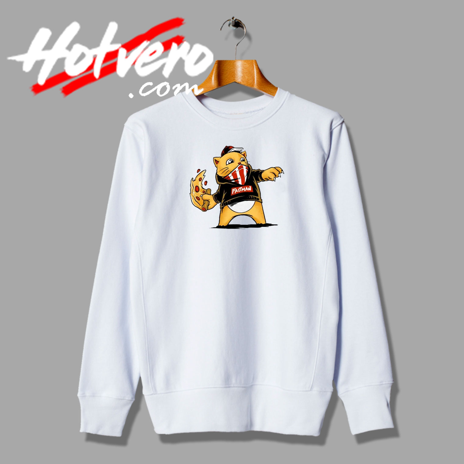 Cat Fast Man Cartoon Sweatshirt