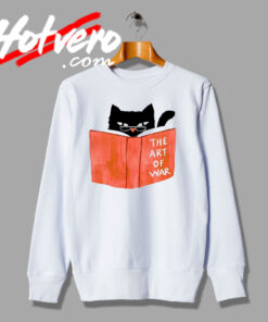 Cat Reading Book The Art of War Sweatshirt