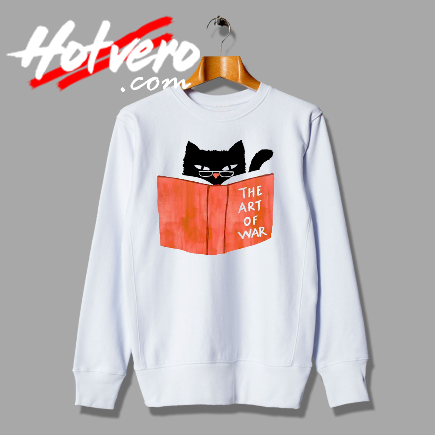 Cat Reading Book The Art of War Sweatshirt