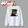 Cat Smoking Weed Marijuana Glared Graphic Sweatshirt