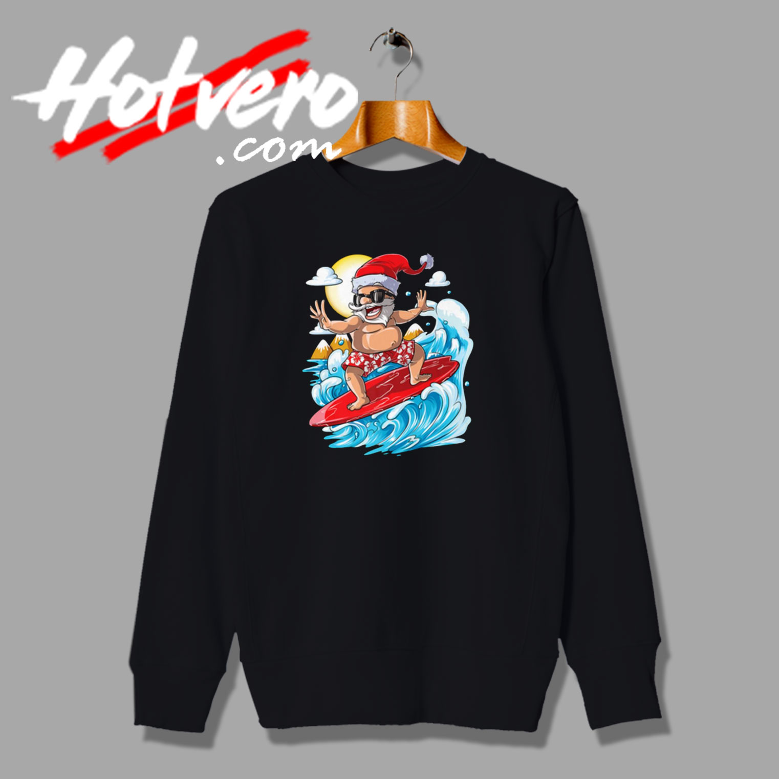 Christmas Santa Hawaiian Surfing Sweatshirt