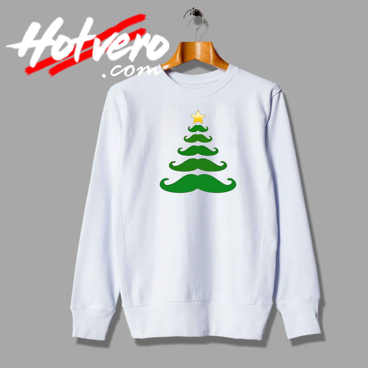Christmas tree moustache Sweatshirt