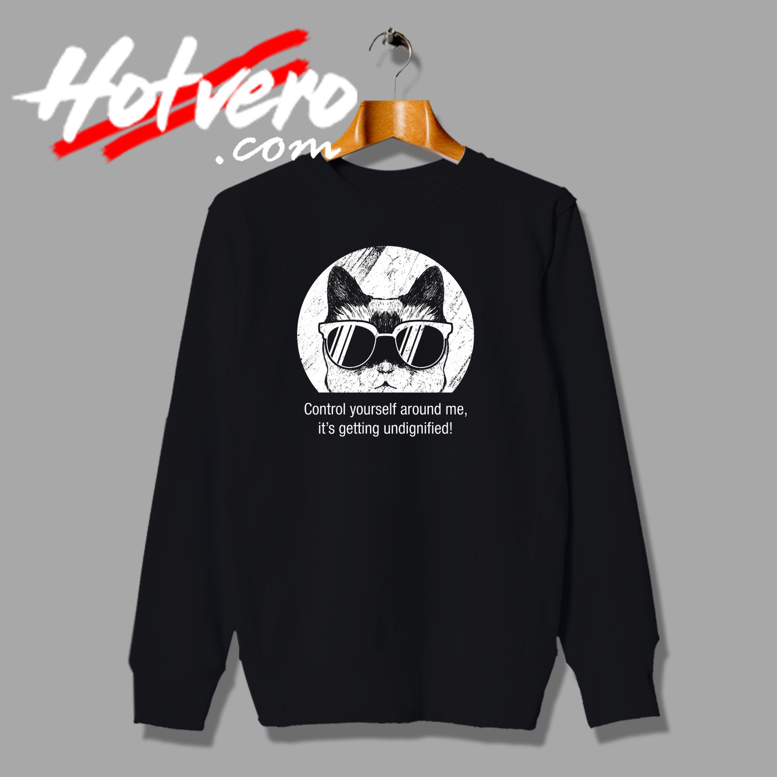 Control Yourself Around Cat Cool Graphic Sweatshirt