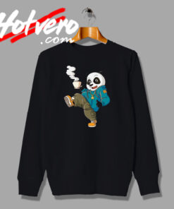 Cool Panda With Coffee Sweatshirt