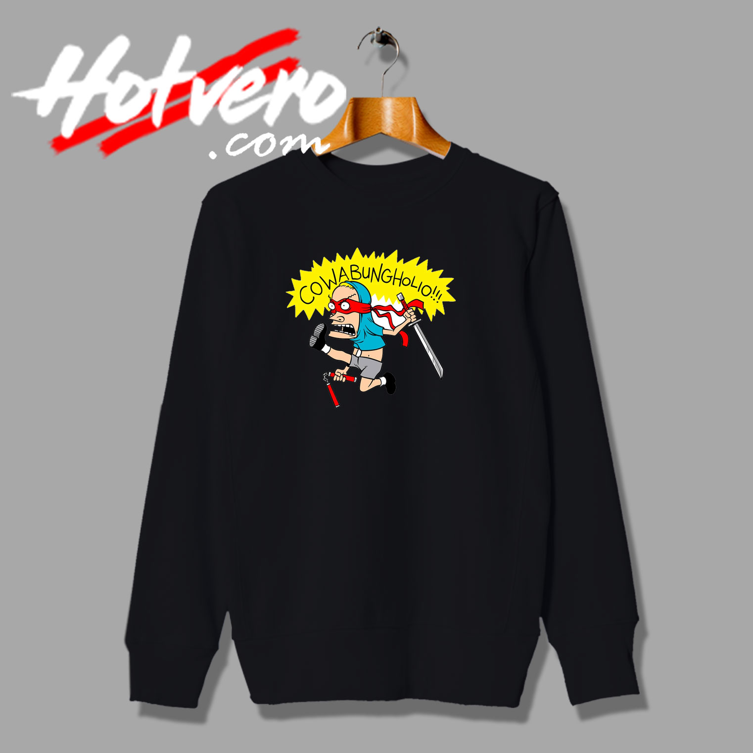 Cowabunholio Beavis and Butt Head Funny Jump Sweatshirt