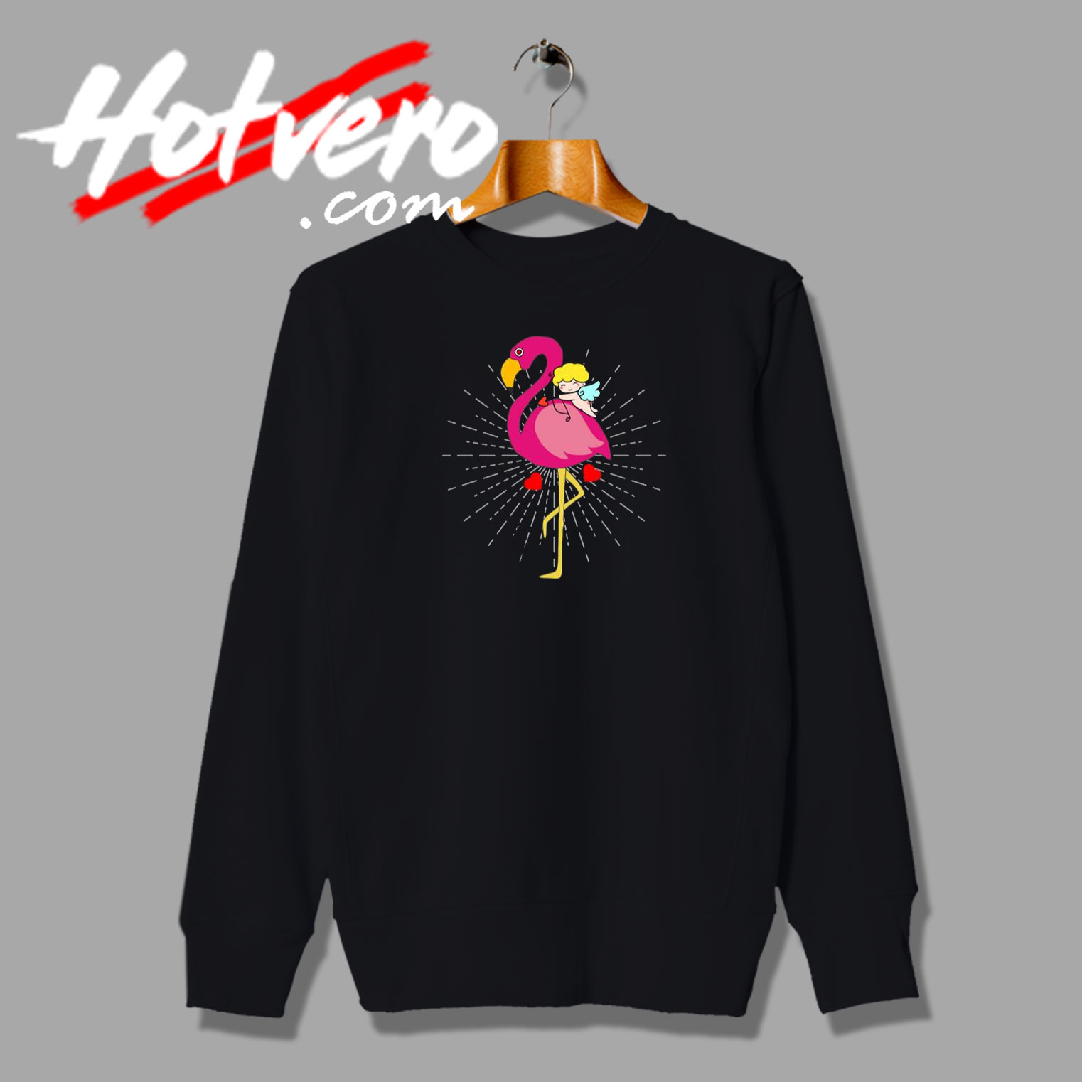 Cupid Flamingo Valentines Day Sweatshirt
