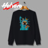 Cute Liberty Dog HoldingPizza Sweatshirt