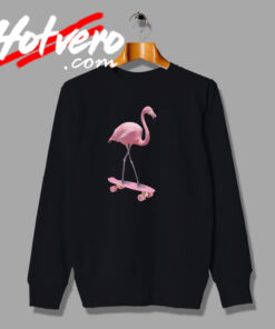Cute Skate Flamingo Artwork Sweatshirt