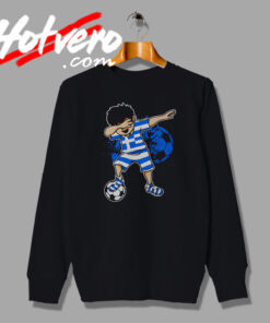 Dabbing Soccer Boy Greece Jersey Artwork Sweatshirt