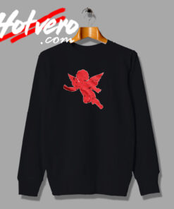 Distressed Red Flying Cupid Valentines Day Sweatshirt