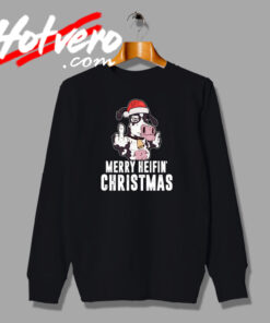 Fuck Merry Heifin Christmas Cow Sweatshirt