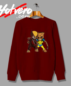 Funny Baby Groot And Wolverine Sweatshirt