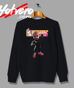 Funny Baby Groot Parody Dunkin Donuts Sweatshirt