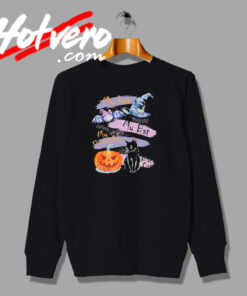 Funny Pumpkin Black Cat Halloween Sweatshirt