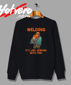 Funny Sewing With Fire Skull Sweatshirt