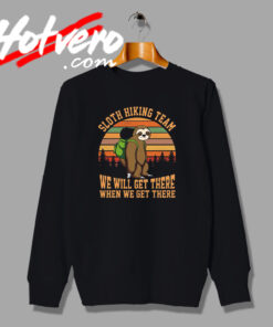 Funny Sloth Hiking Team Graphic Sweatshirt