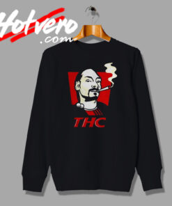 Funny Snoop Dog Smokes THC Graphic Sweatshirt