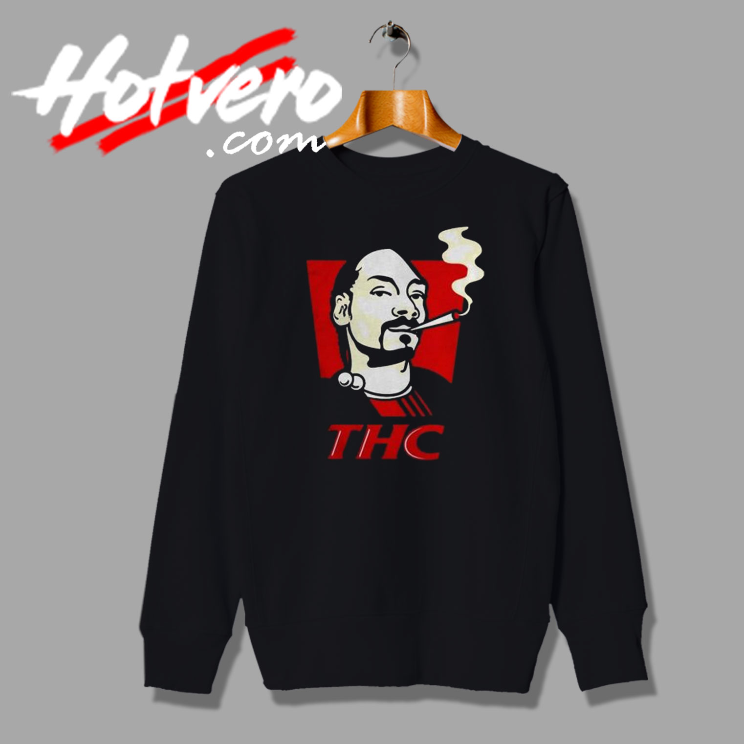Funny Snoop Dog Smokes THC Graphic Sweatshirt