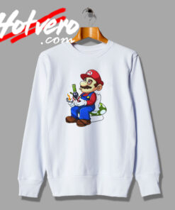Funny Super Mario Smoking Cartoon Sweatshirt