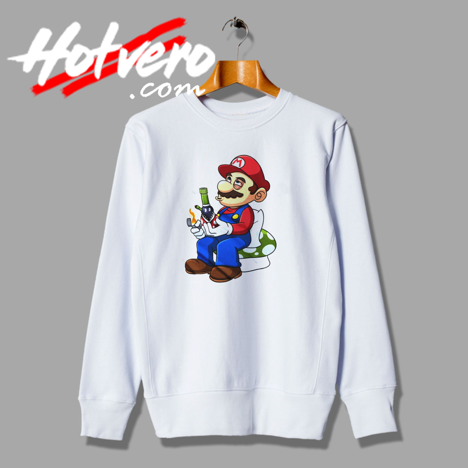 Funny Super Mario Smoking Cartoon Sweatshirt