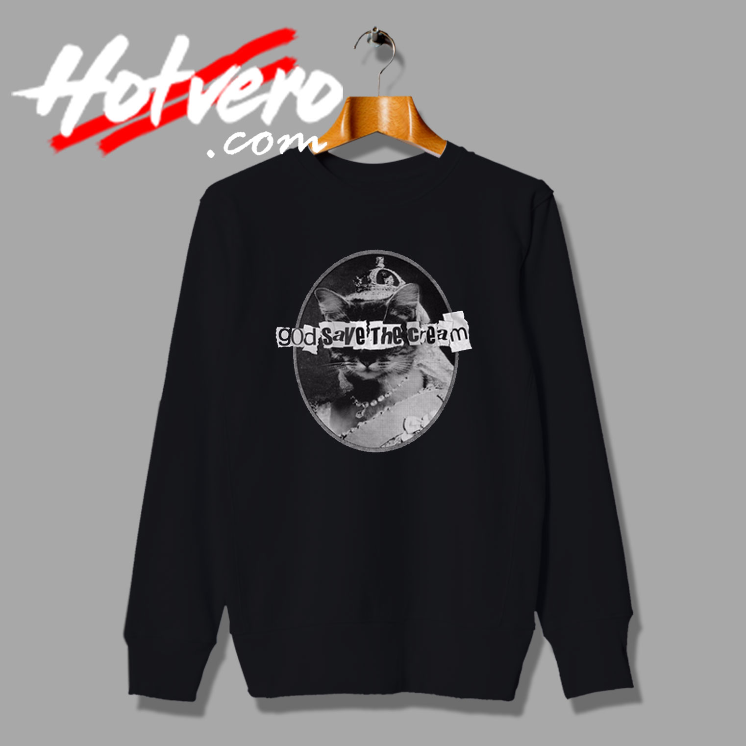 God Save The Cream Parody Queen FUnny Cat Sweatshirt