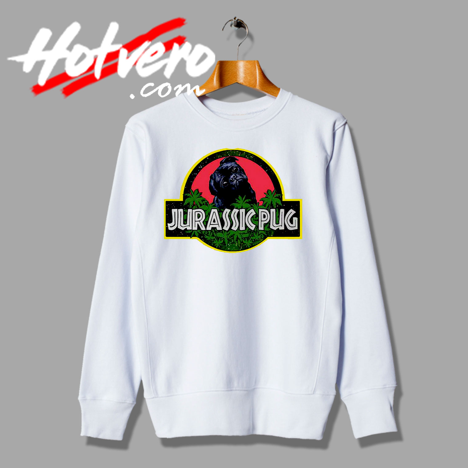 Jurassic Pug Funny Artwork Sweatshirt