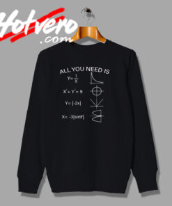 Love Math Equation Vintage Style Sweatshirt