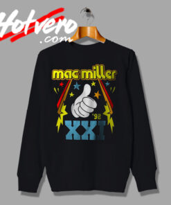 Mac Miller XXI Thumbs Up Colorful Graphic Sweatshirt
