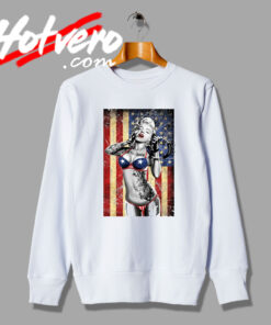 Marilyn Monroe Bikini American Flag Poster Sweatshirt