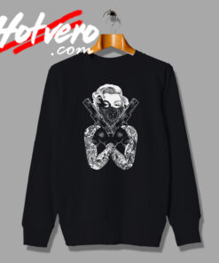 Marilyn Monroe Gangster Tattoo With Mask Sweatshirt