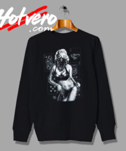 Marilyn Monroe Mask and Tattoo Bikini Poker Sweatshirt