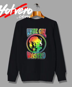 Marilyn Monroe White Girl Wasted Circle Graphic Sweatshirt