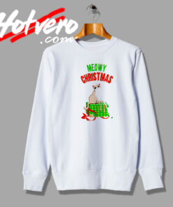 Meowy Christmas Cat Clawed Present Sweatshirt