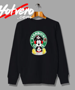 Mickey Mouse Drinking Starbucks Coffee Sweatshirt