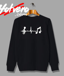 Musical Notes Heartbeat Music Lovers Sweatshirt