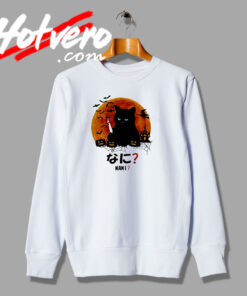 Nani Cat Killer Halloween Moon Graphic Sweatshirt