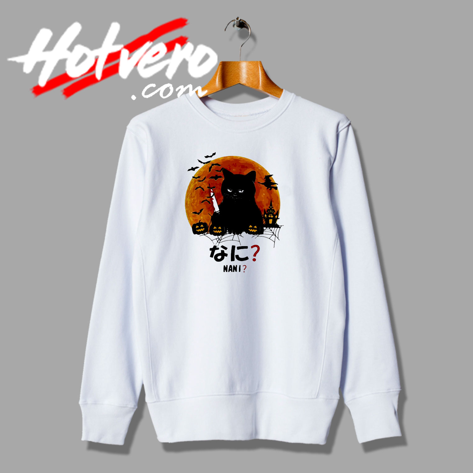 Nani Cat Killer Halloween Moon Graphic Sweatshirt