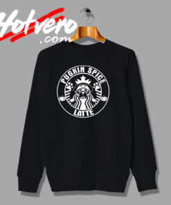 Pugkin Spice Latte Coffee Graphic Sweatshirt