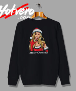 Santa Woman Merry Christmas Joke Graphic Sweatshirt
