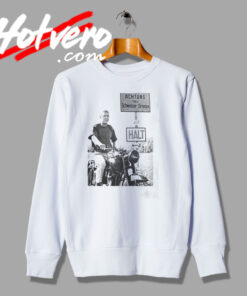 Steve McQueen Riding Motorcycle Sweatshirt
