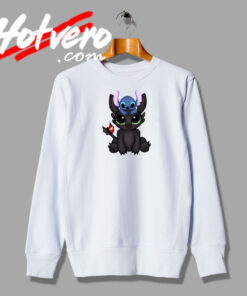 Stitch And Night Fury Funny Art Sweatshirt
